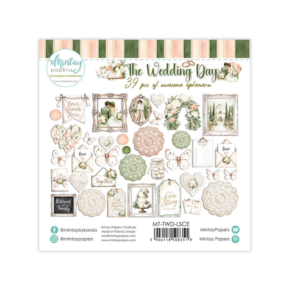 Mintay The Wedding Day Paper Ephemera (39pcs) - MT-TWD-LSCE