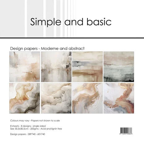 Simple and Basic Moderne and Abstract 12x12 Inch Paper Pack (SBP740)