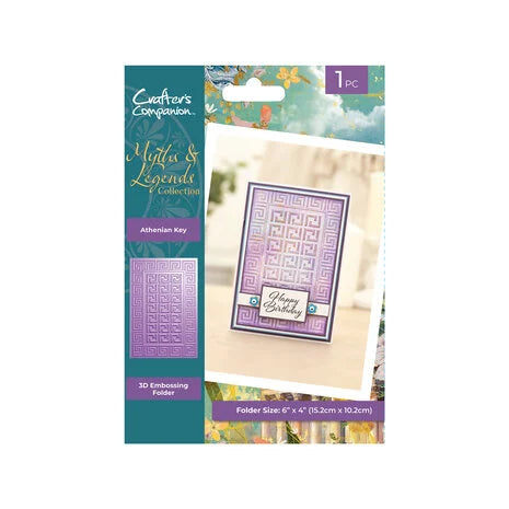 Crafter's Companion Myths & Legends 3D Embossing Folder Athenian Key (ML-3D-EF4-ATKE)