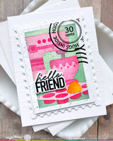 Waffle Flower Craft Nesting Postage Collage Baking Fun Stencil