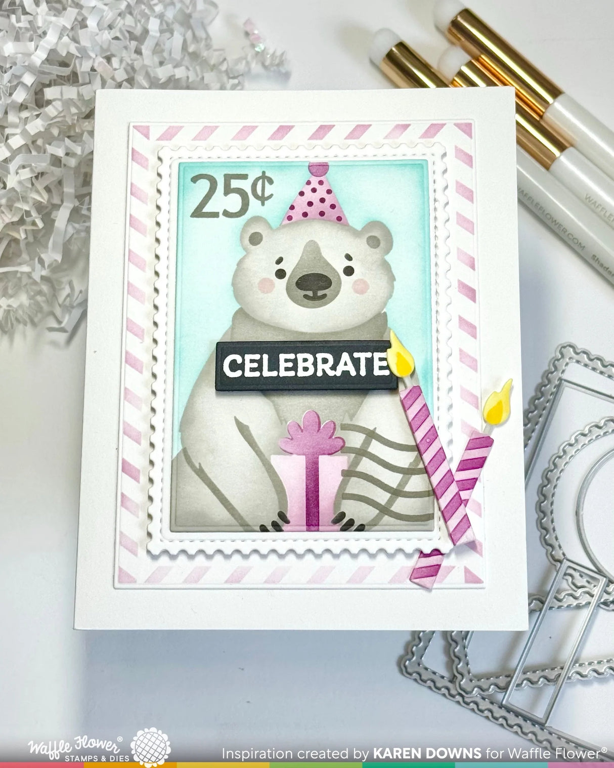 Waffle Flower Crafts Nesting Postage Collage Blocks Stencil