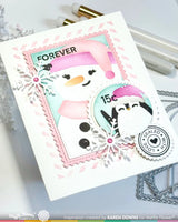 Waffle Flower Crafts Nesting Postage Collage Let it Snow Stencil