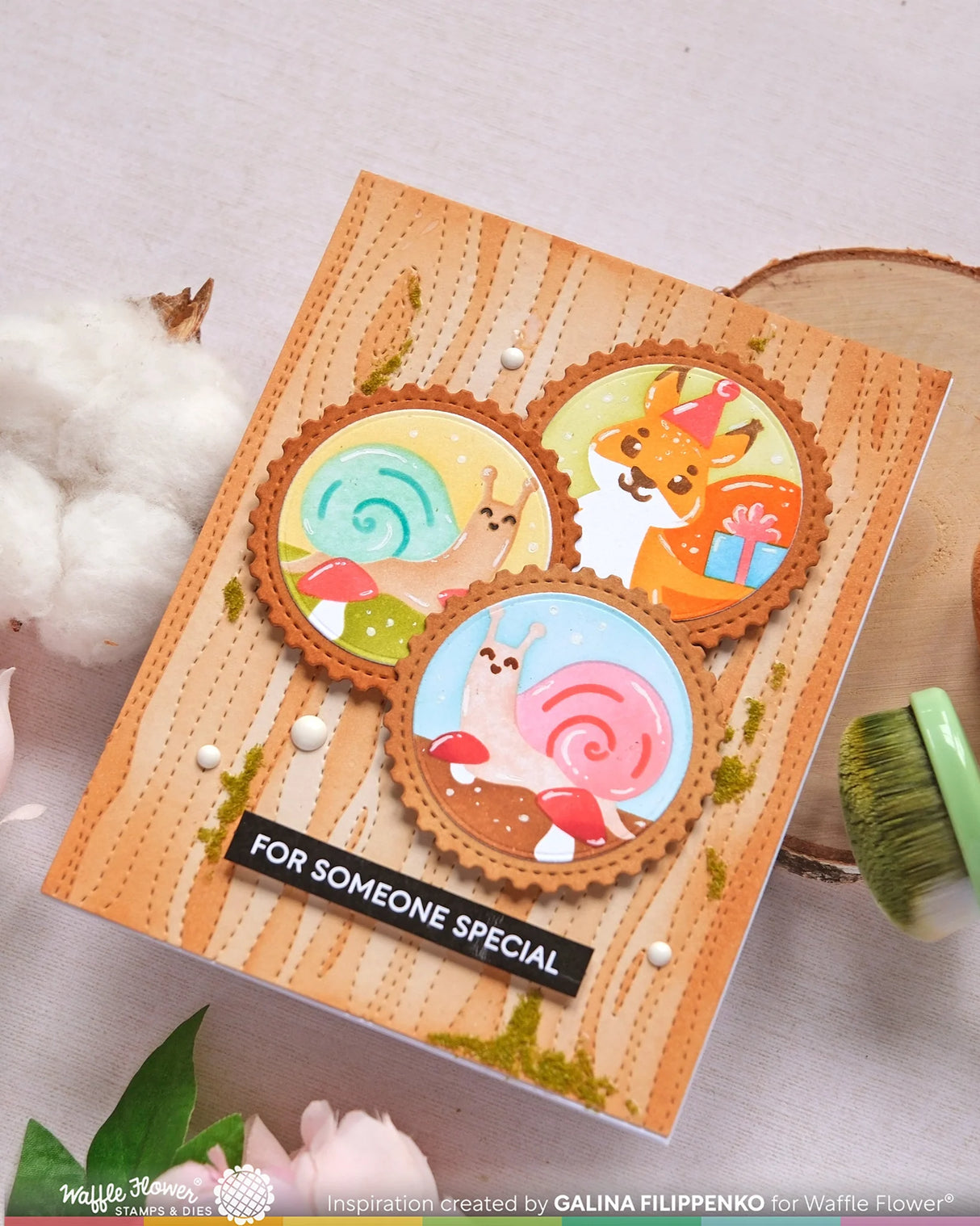 Waffle Flower Crafts Nesting Postage Collage Mush Love Stencil