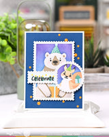 Waffle Flower Crafts Nesting Postage Collage Party Bear Stencil