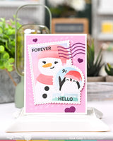 Waffle Flower Crafts Nesting Postage Collage Stamp Set