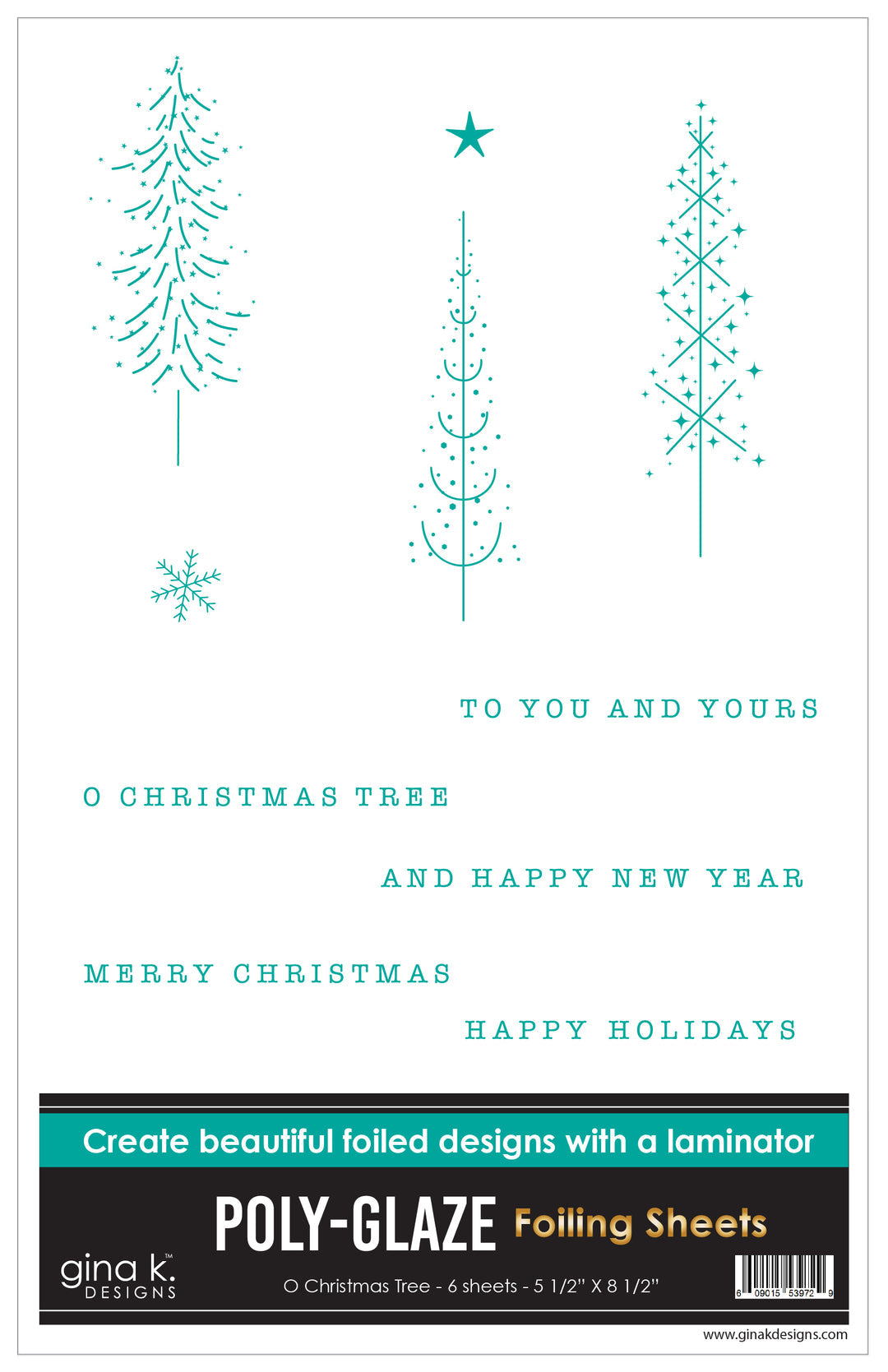 Gina K Designs POLY-GLAZE Foiling Sheets- O Christmas Tree
