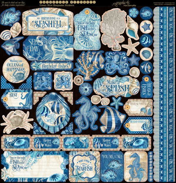 Graphic 45 Ocean Blue — Keepsake Kit with Exclusive Metal Die-Set