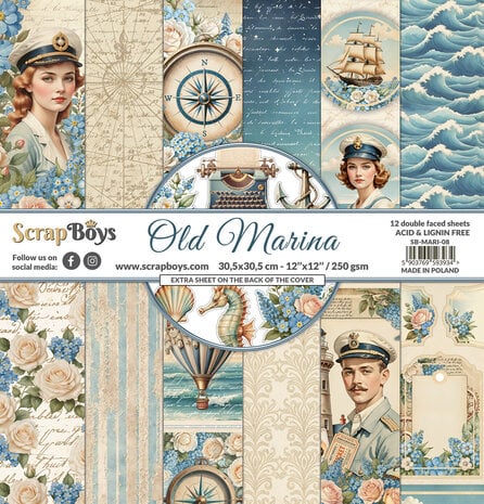 ScrapBoys Old Marina 12x12 Inch Paper Pad (SB-MARI-08)