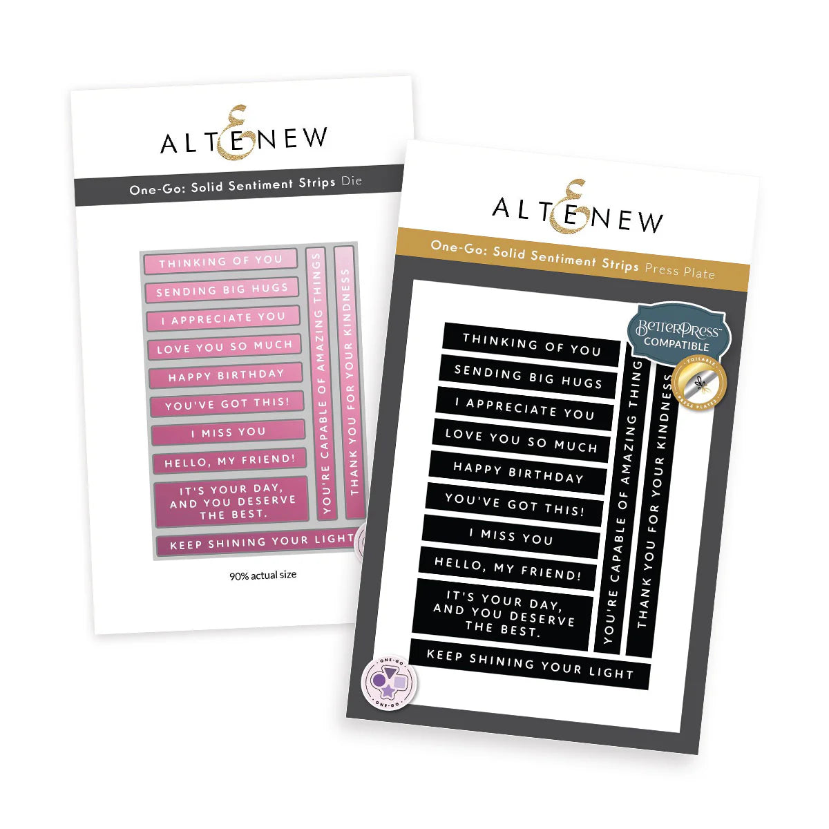 Altenew One-Go: Solid Sentiment Strips - Complete Bundle