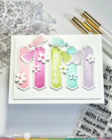 Waffle Flower Crafts Open Book Bookmark Coloring Stencil