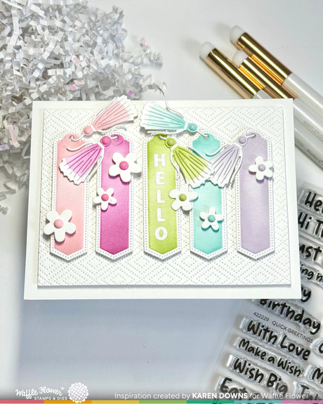 Waffle Flower Crafts Open Book Bookmark Coloring Stencil