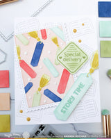 Waffle Flower Crafts Open Book Bookmark Coloring Stencil