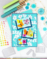 Waffle Flower Crafts Open Book Trio Butterfly Stencil