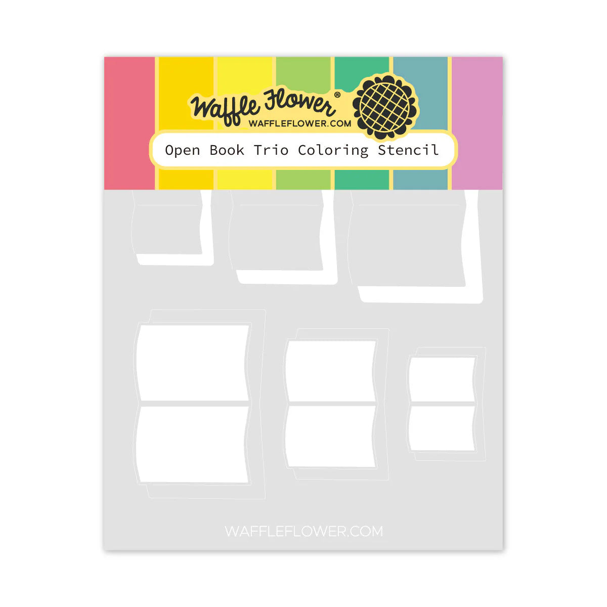 Waffle Flower Crafts Open Book Trio Coloring Stencil