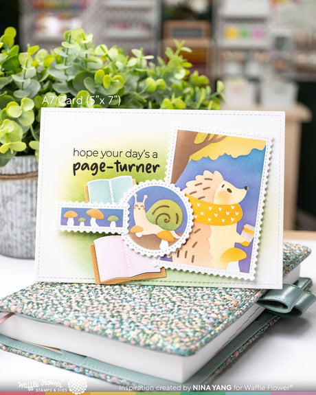 Waffle Flower Crafts Open Book Trio Coloring Stencil