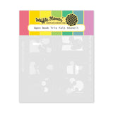 Waffle Flower Crafts Open Book Trio Fall Stencil
