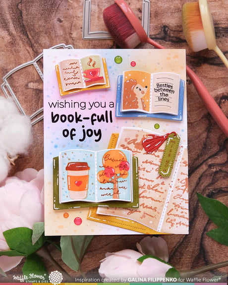 Waffle Flower Crafts Open Book Trio Fall Stencil