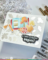 Waffle Flower Crafts Open Book Trio Fall Stencil