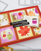 Waffle Flower Crafts Open Book Trio Sentiments Stamp Set