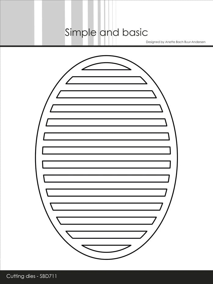 Simple and Basic Oval Horizontal Striped Panel A6 Dies - SBD711