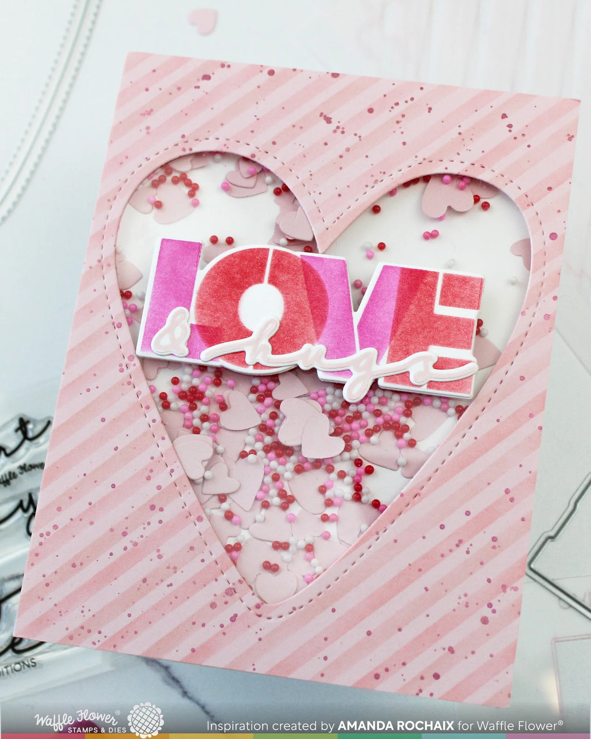 Waffle Flower Craft Overlapping Love Die-n-stencil