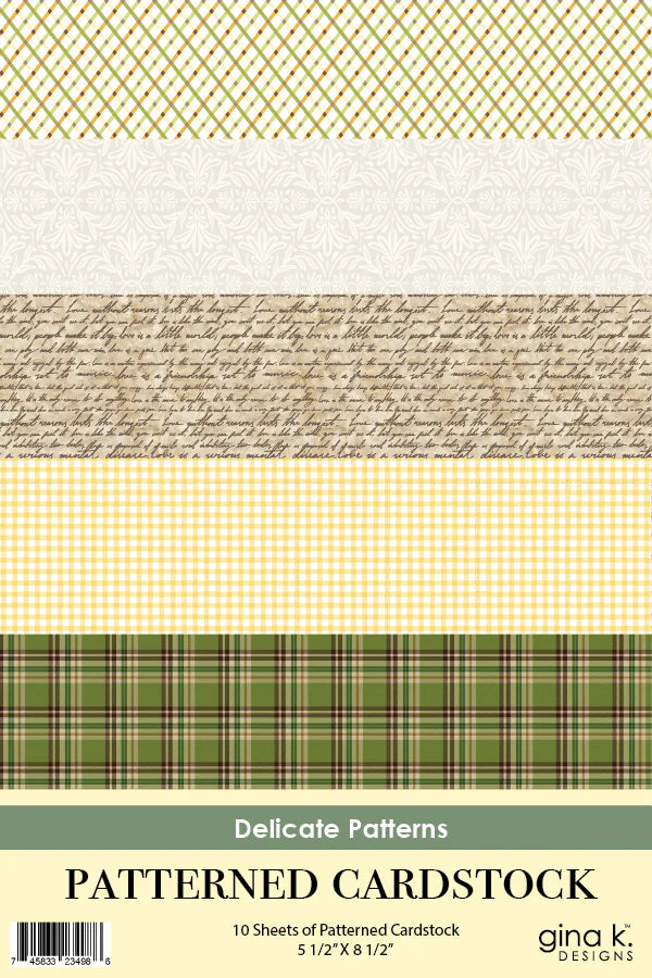 Gina K Designs PATTERNED CARDSTOCK – Delicate Patterns Cardstock Pack (CSP01)