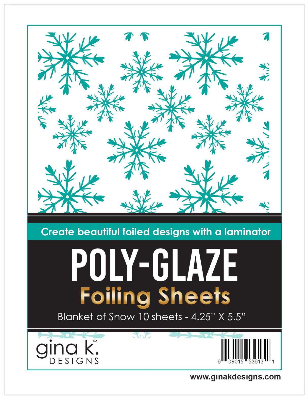 Gina K Designs POLY-GLAZE Foiling Sheets- Blanket of Snow