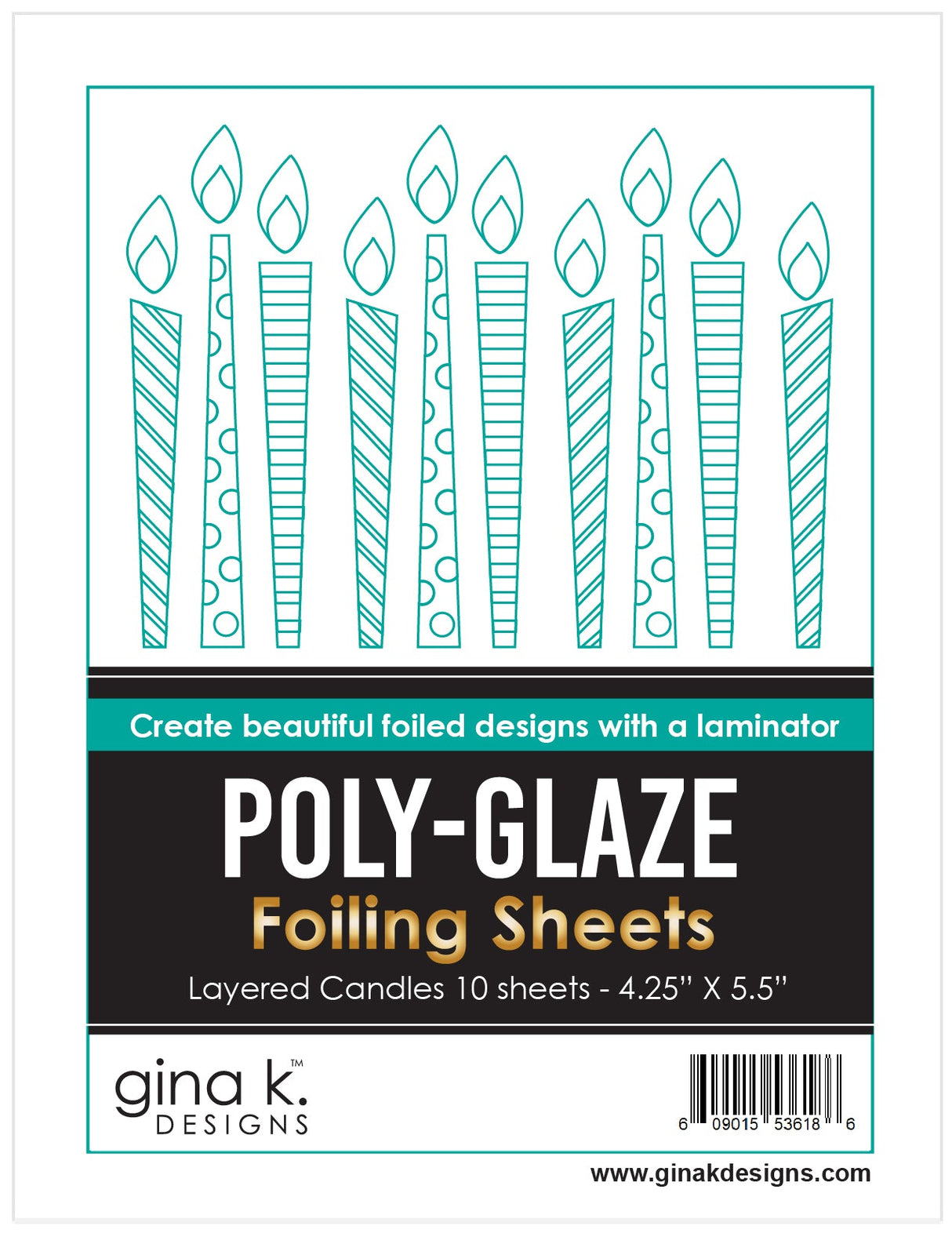 Gina K Designs POLY-GLAZE Foiling Sheets- Layered Candles