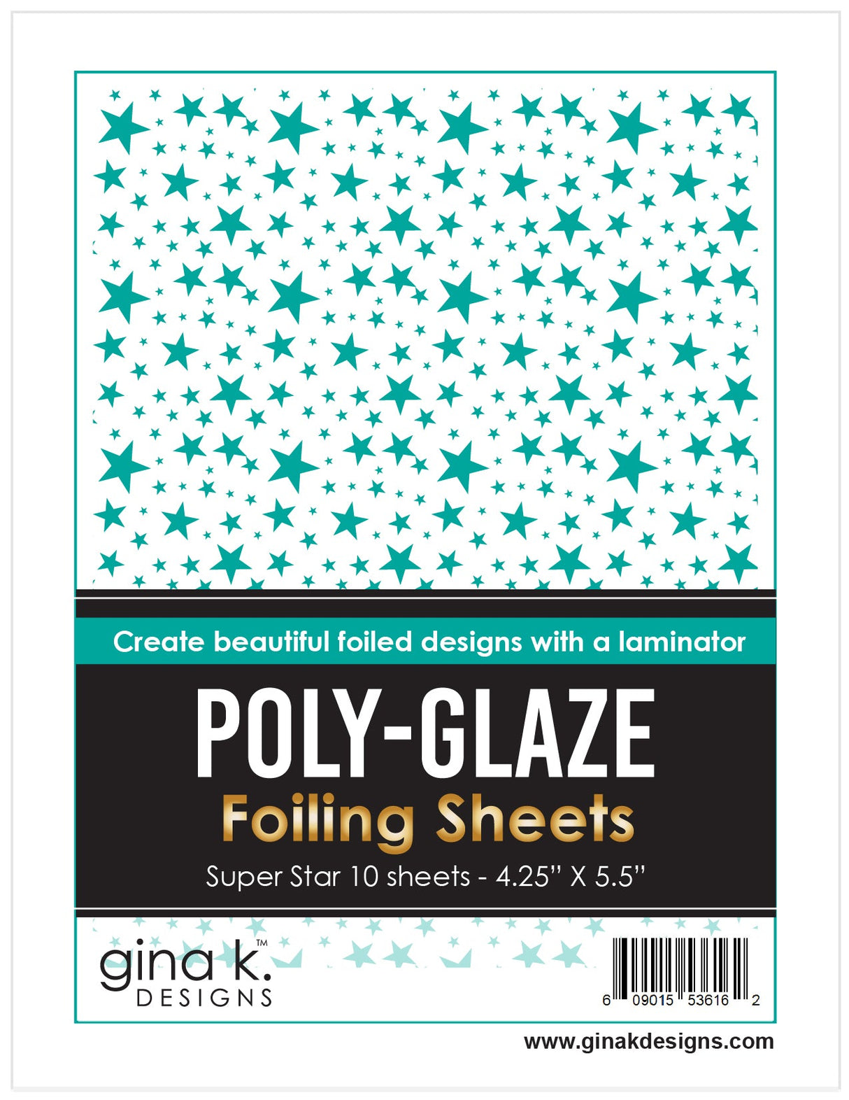 Gina K Designs POLY-GLAZE Foiling Sheets- Super Star