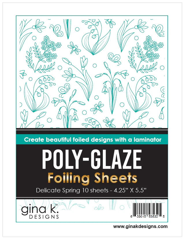 Gina K Designs POLY-GLAZE Foiling Sheets- Delicate Spring