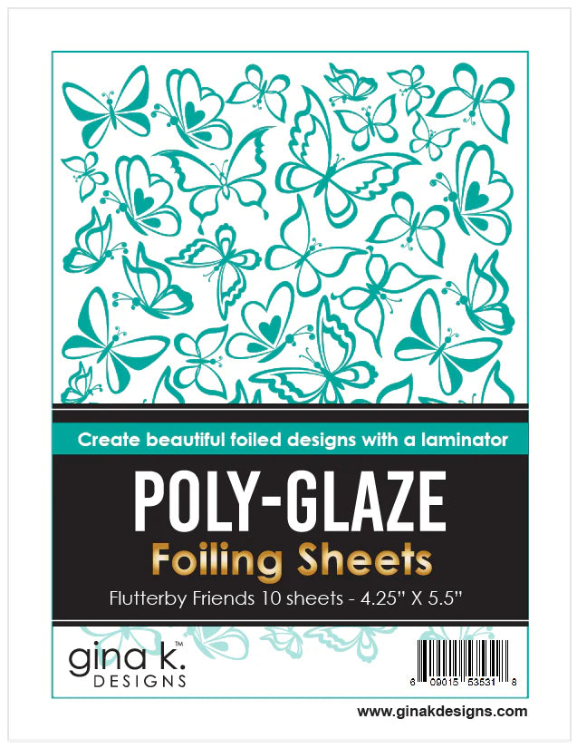 Gina K Designs POLY-GLAZE Foiling Sheets- Flutterby Friends