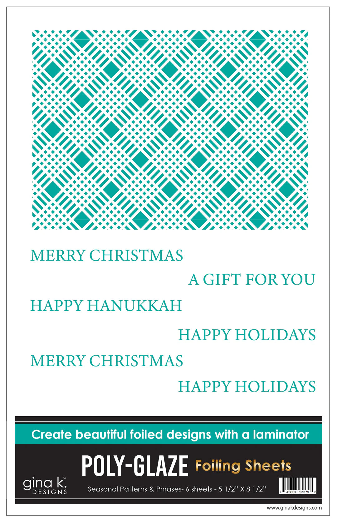 Gina K Designs POLY-GLAZE Foiling Sheets- Seasonal Patterns and Phrases