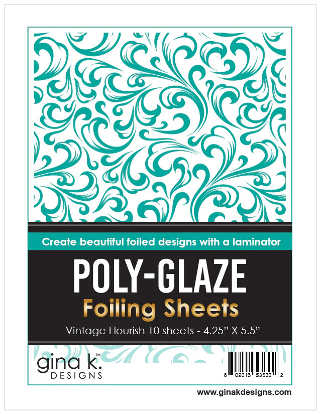 Gina K Designs POLY-GLAZE Foiling Sheets- Vintage Flourish