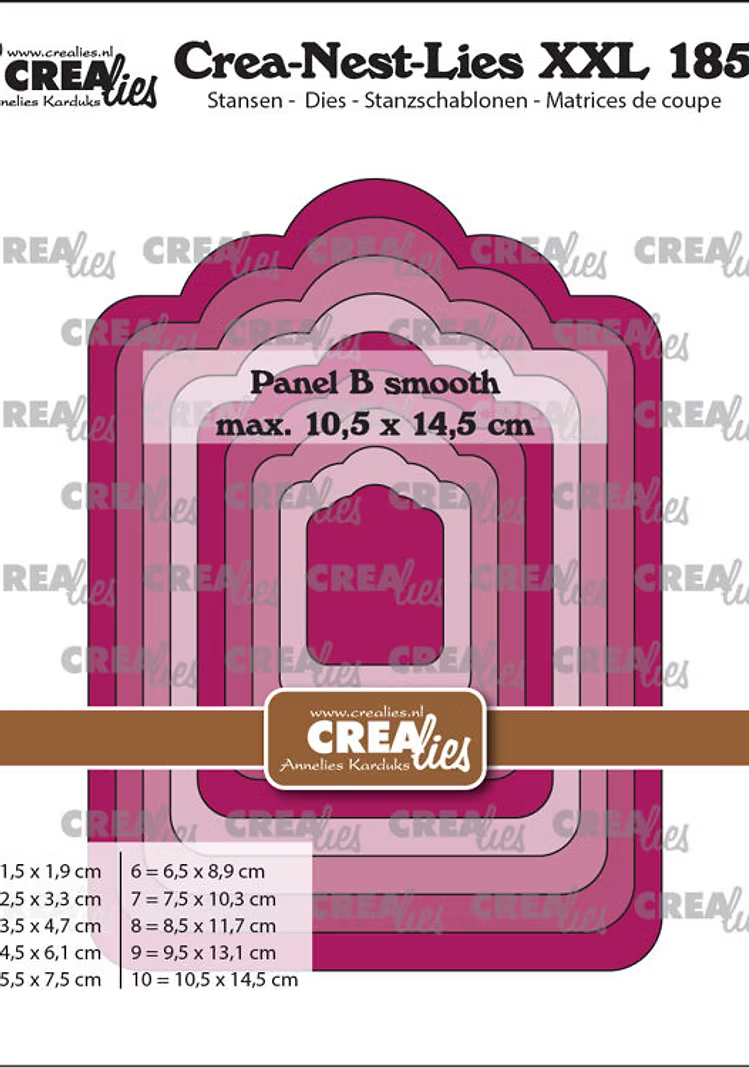 Crealies Crea-Nest-Lies XXL Panel B Smooth Dies xxl185