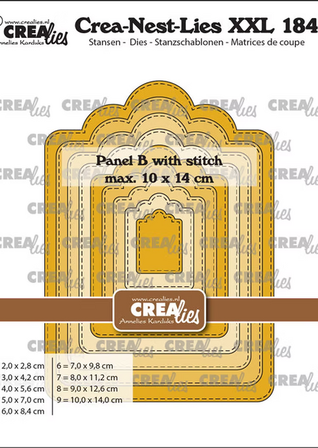 Crealies Crea-Nest-Lies XXL Panel B with Stitch Dies xxl184