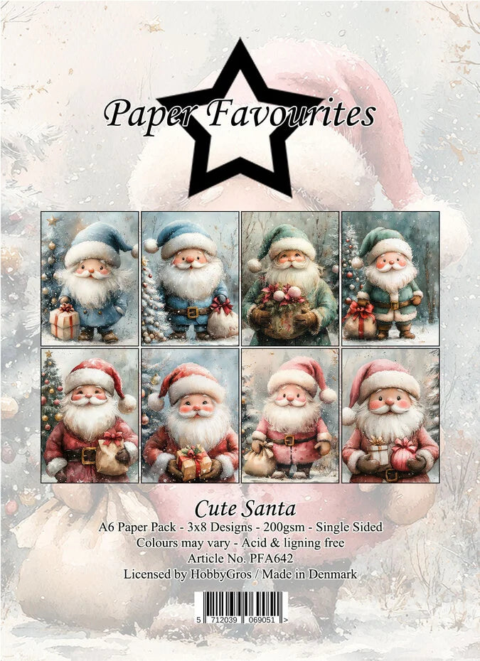 Paper Favourites Cute Santa A6 Paper Pack - PFA642