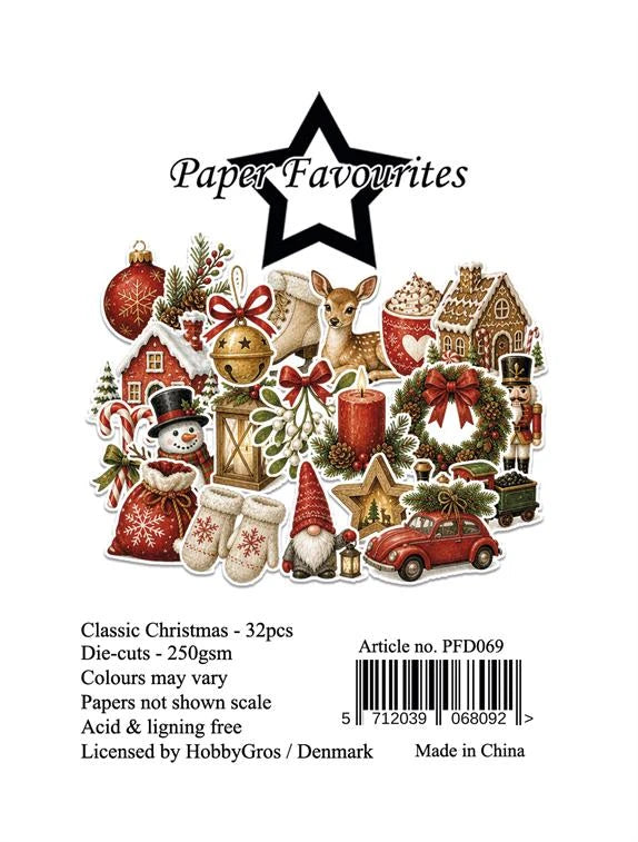 Paper Favourites Die-Cuts A7 Classic Christmas (32pcs) - PFD069