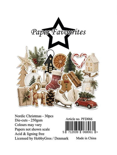 Paper Favourites Die-Cuts A7 Nordic Christmas (30pcs) - PFD066