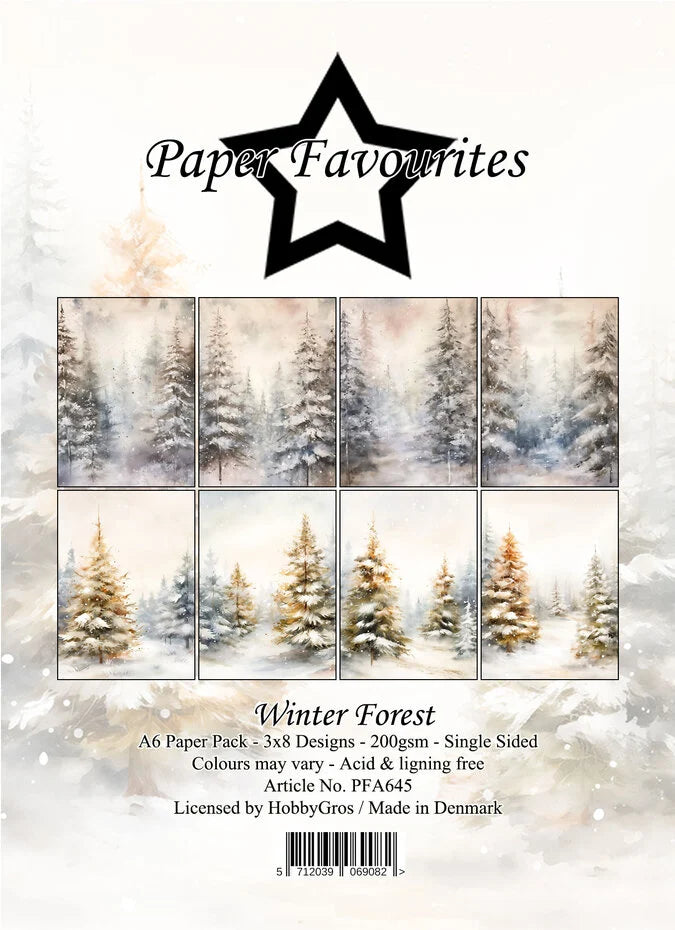 Paper Favourites Winter Forest A6 Paper Pack - PFA645