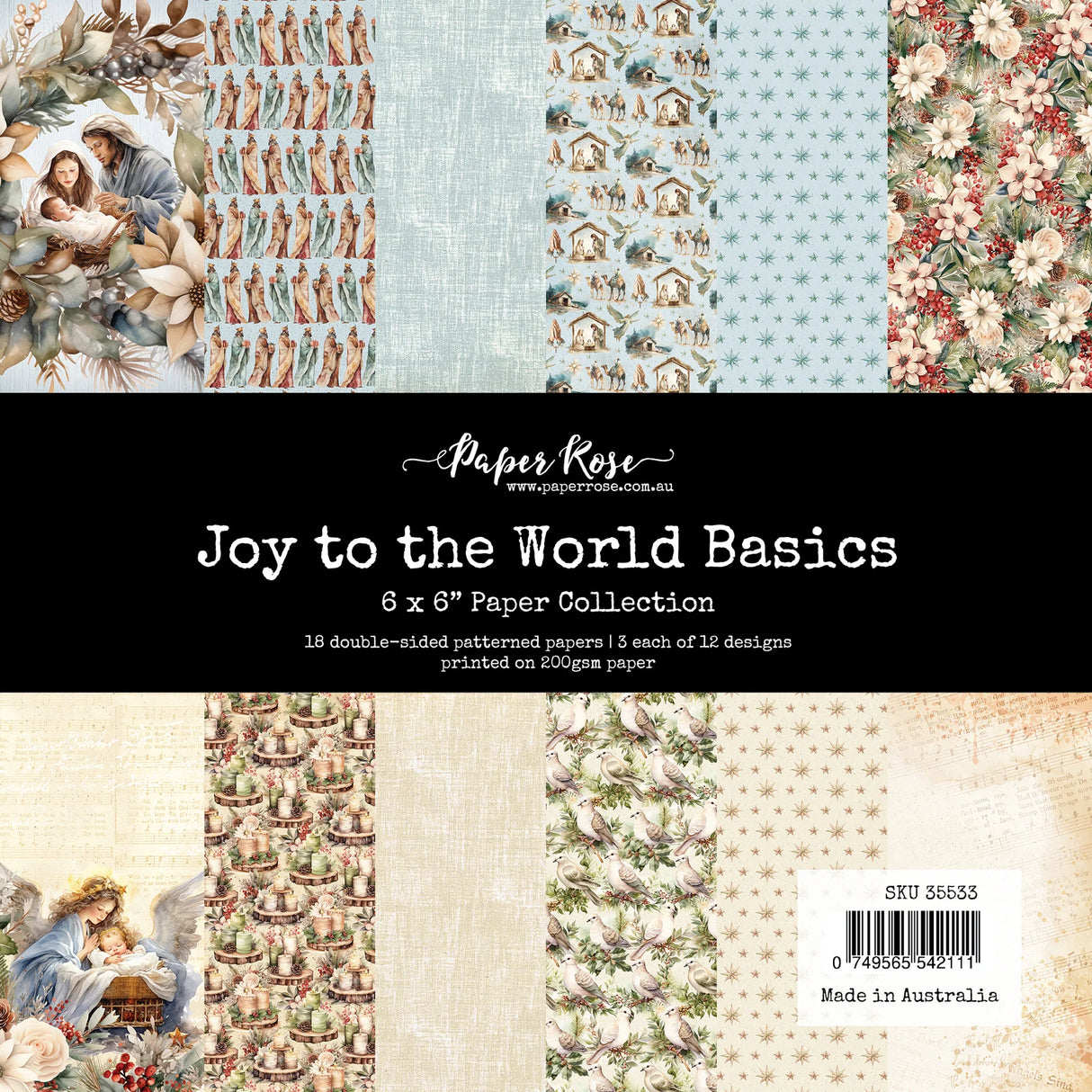 Paper Rose Studio Joy to the World Basics 6x6 Paper Collection 35533