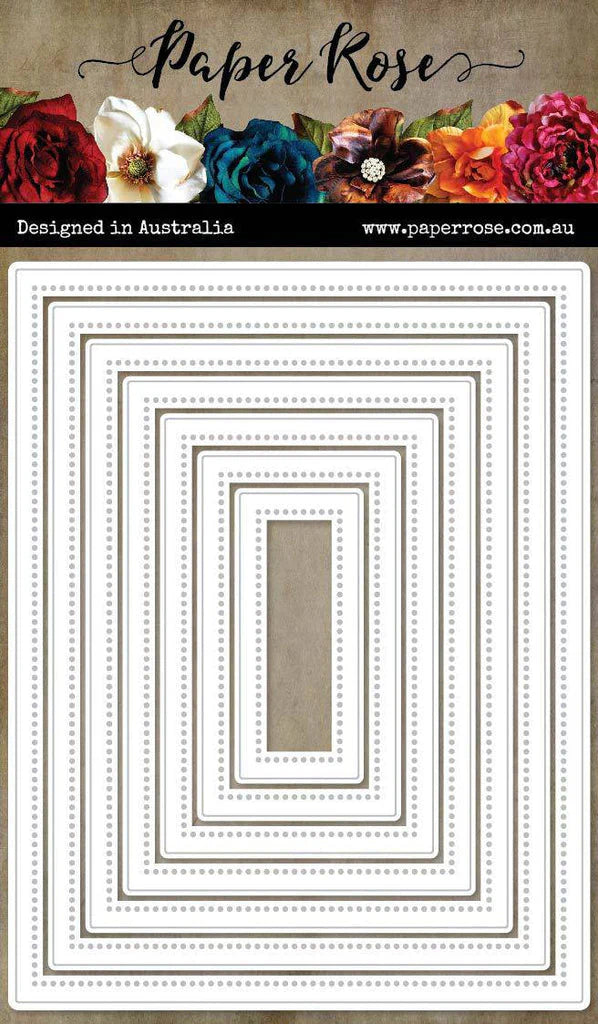 Paper Rose Studio Nested Pierced Rectangles 4.25 x 5.5" Metal Cutting Die 21438