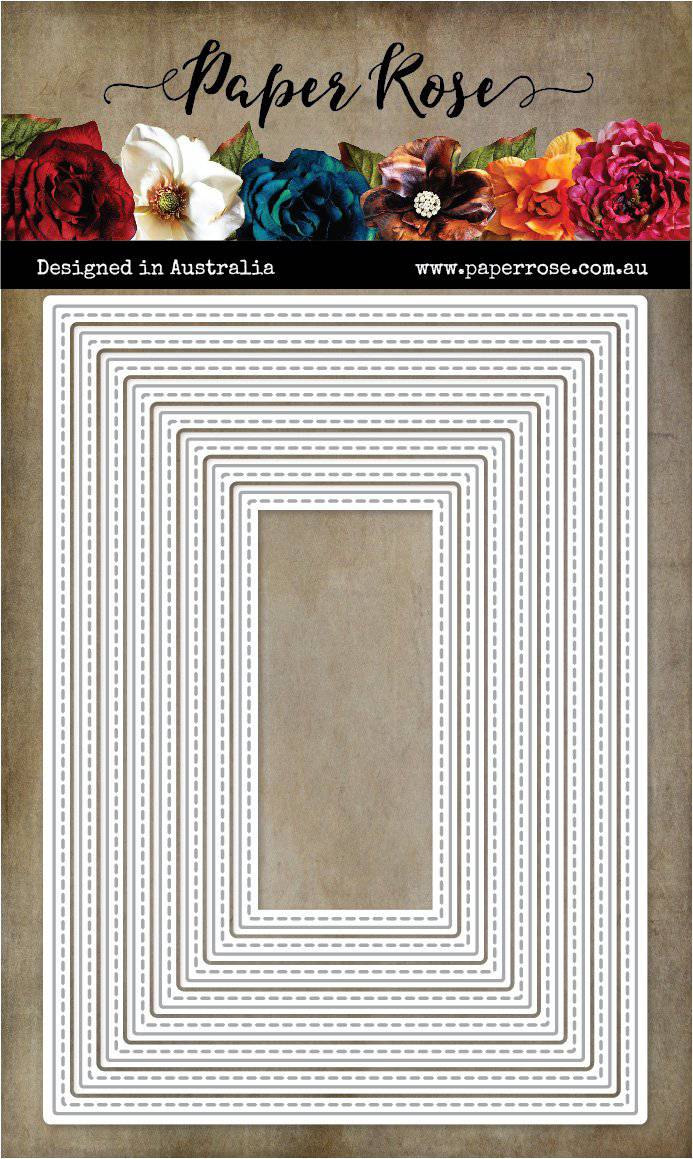 Paper Rose Studio Stitched Rectangles Metal Cutting Die 16575