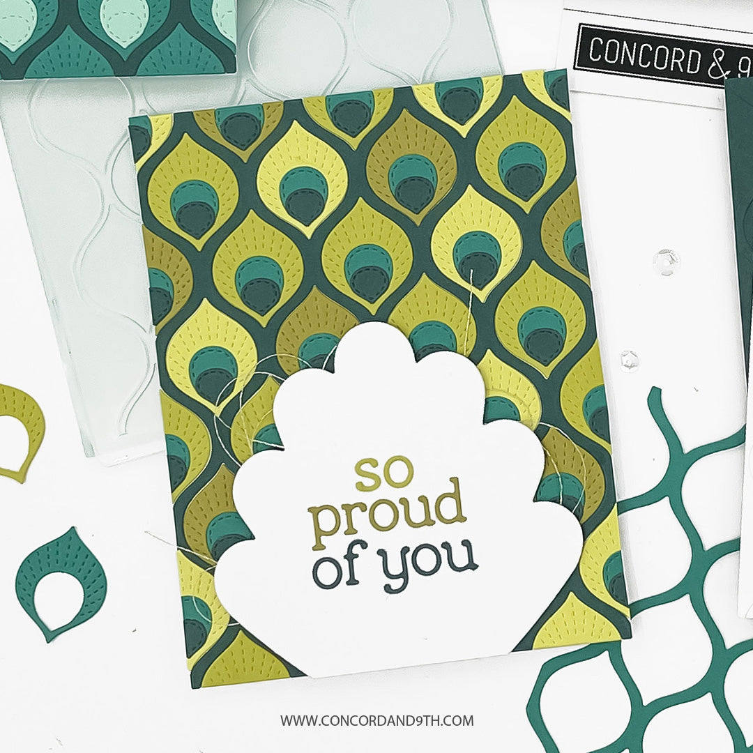 Concord & 9th Patterned Peacock Embossing Folder (4.75 x 6)