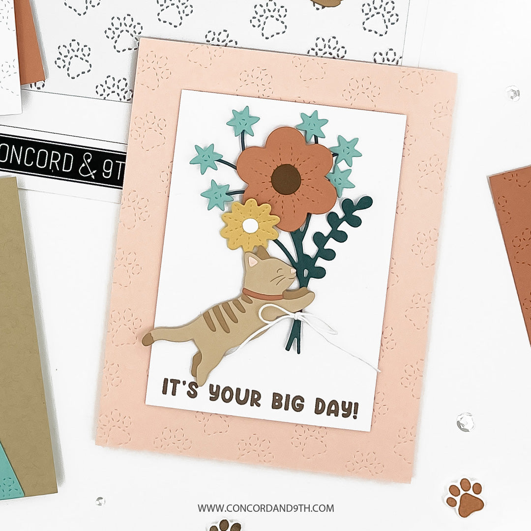 Concord & 9th Paw Prints Double Card Front Die