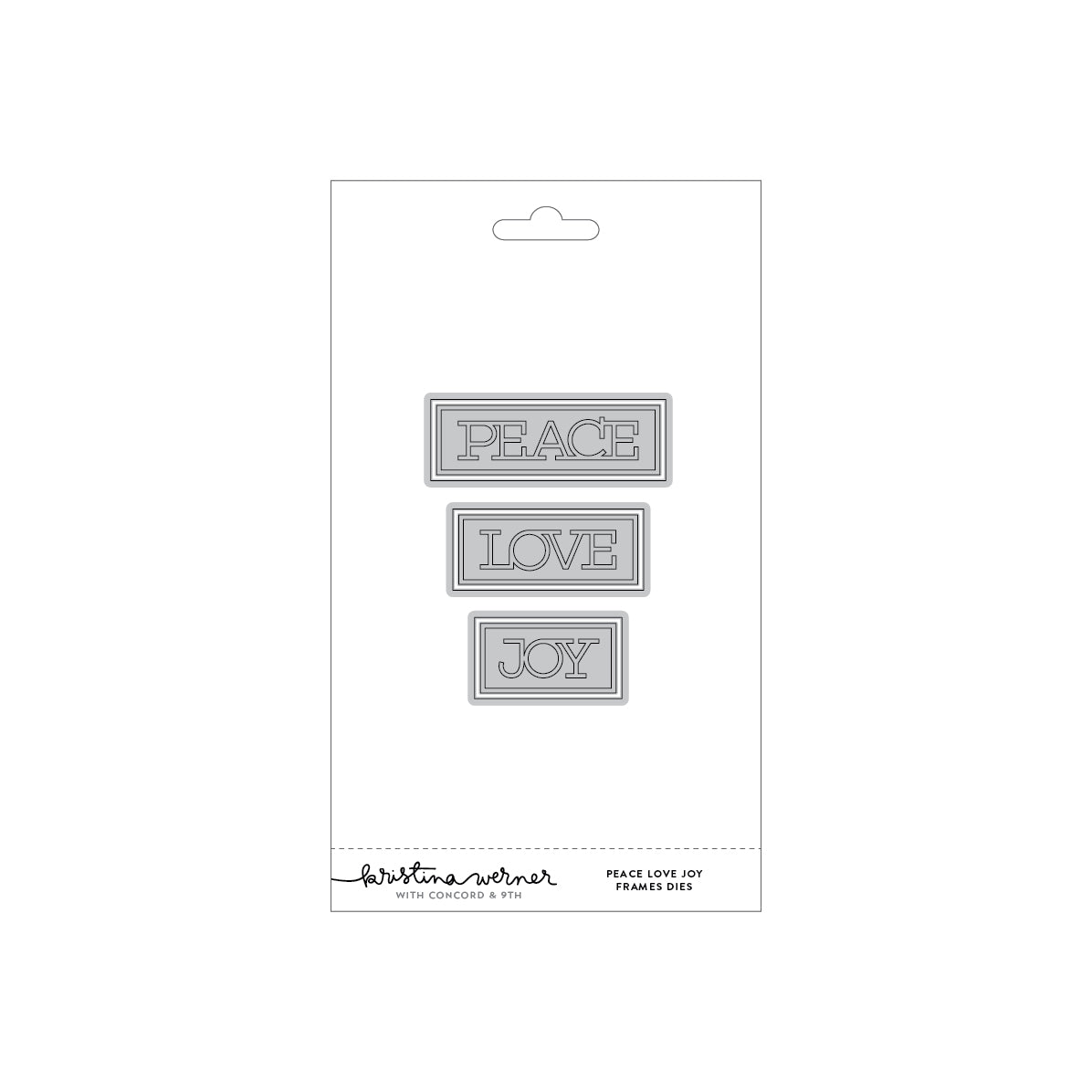 Concord & 9th Peace Love Joy Frames Dies (set of 6)