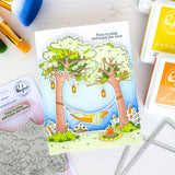 Pinkfresh Studio Peaceful Pause Cling Stamp/ Die/ Stencil Bundle