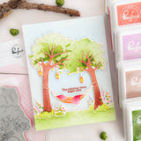 Pinkfresh Studio Peaceful Pause Cling Stamp/ Die/ Stencil Bundle