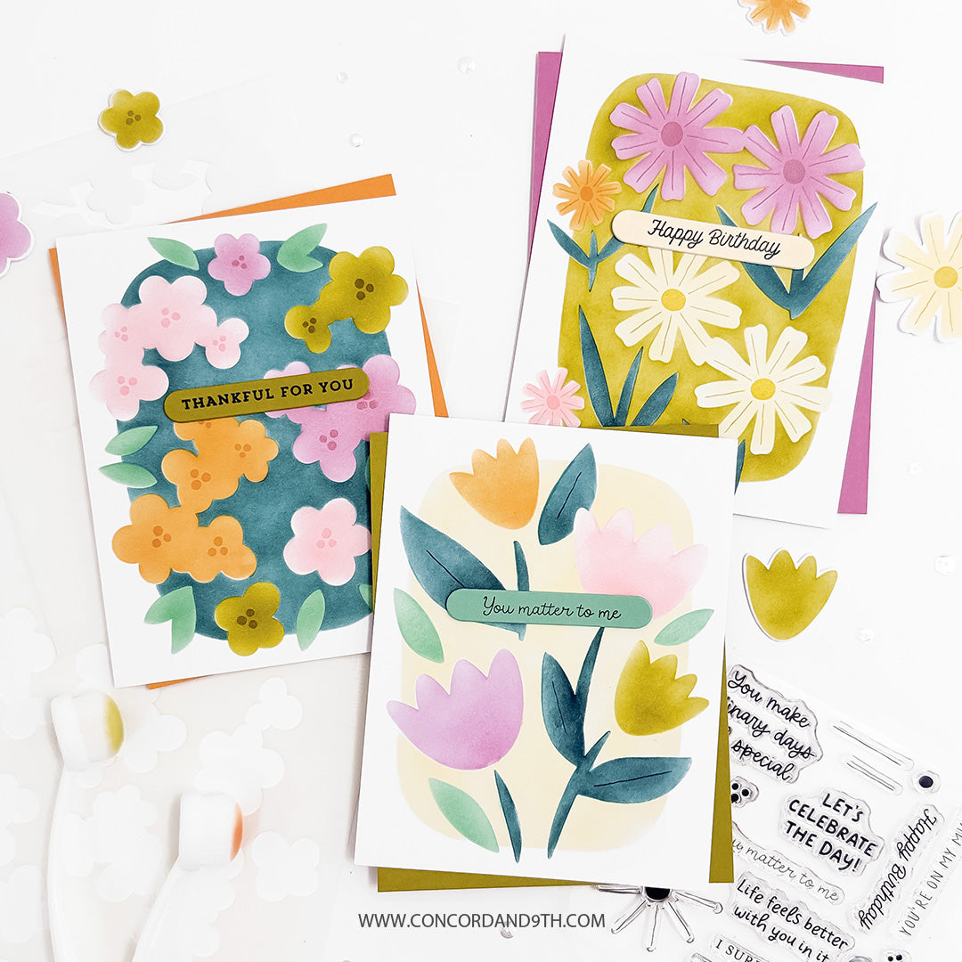 Concord & 9th Petal Portraits Stamp Set (4 x 4) & Die Bundle