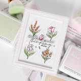 Pinkfresh Studio Petite Florals Stamp, die & stencil Bundle