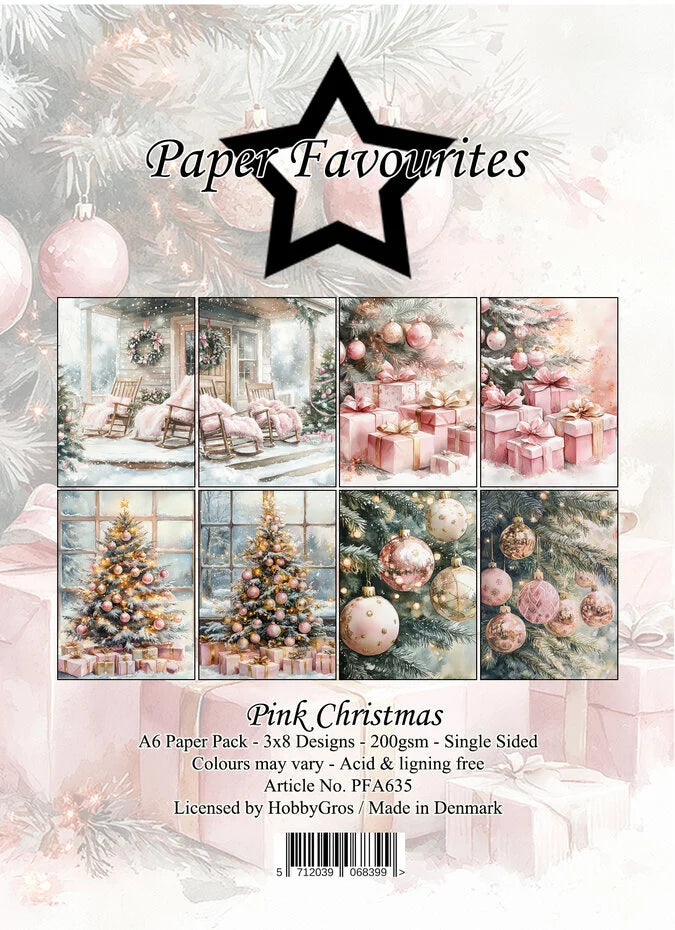 Paper Favourites Pink Christmas A6 Paper Pack - PFA635